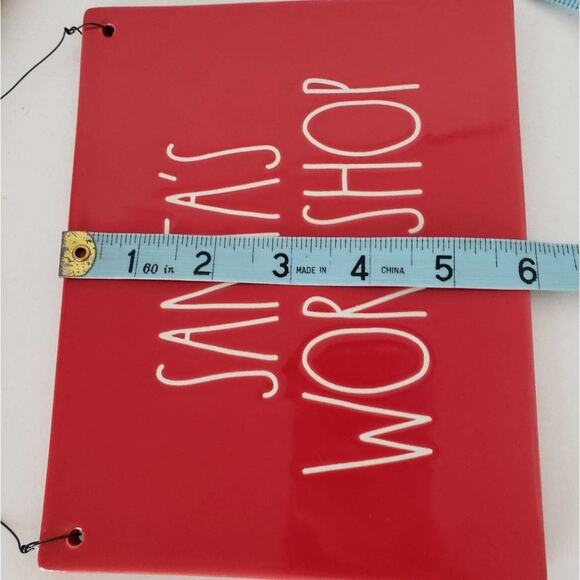 Rae Dunn Christmas Santa's Workshop Red Ceramic Sign - Picture 5 of 5